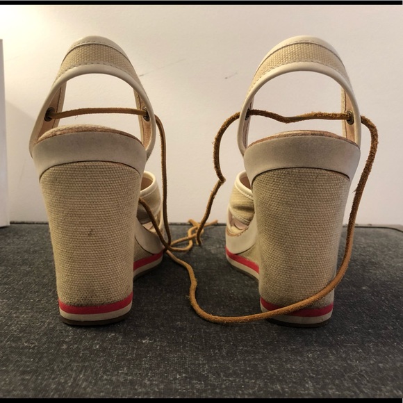 KORS Michael Kors Freesia Canvas Wedge Sandals - Picture 6 of 8